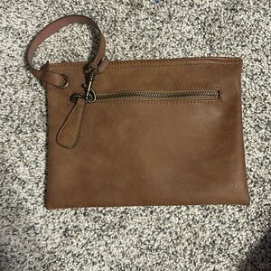 Faux Leather Wristlet